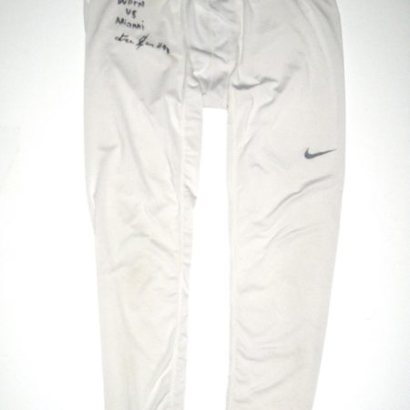 Deon Simon New York Jets Game Worn & Signed White Nike Pro Combat 3XL Tights - Worn vs Miami Dolphins 11/6/16!!