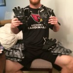 Josh Mauro Arizona Cardinals Game Worn & Signed Black & Silver Nike Superbad XXL Gloves
