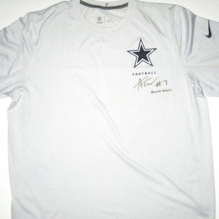 Alex Tanney Game Worn & Signed Dallas Cowboys Football Nike Dri-Fit XL Shirt