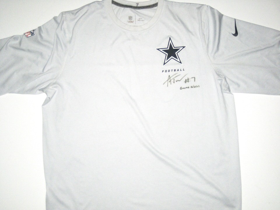 Alex Tanney Game Worn & Signed Dallas Cowboys Football Nike Dri-Fit XL Shirt