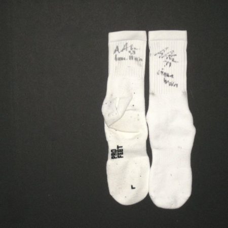 Andrew Adams 2016 Rookie New York Giants Game Worn & Signed Pro Feet Socks