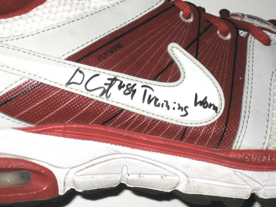 Devon Cajuste Stanford Cardinal Training Worn & Signed & White Nike Air Max Moto 9 Shoes - Big Dawg