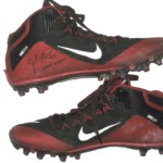 Josh Mauro 2015 Arizona Cardinals Game Worn & Signed Red & Black Nike Alpha Cleats