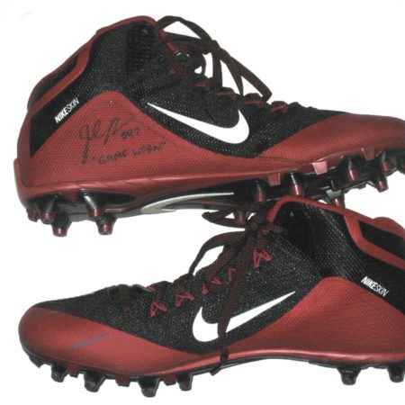 Josh Mauro Arizona Cardinals Game Worn & Signed Red & Black Nike Cleats