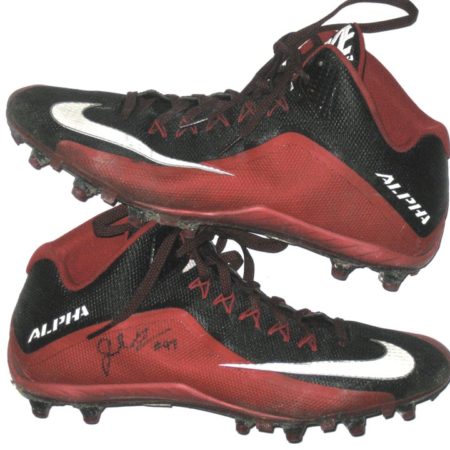 Josh Mauro 2015 Arizona Cardinals Game Worn & Signed Red & Black Nike Alpha Cleats