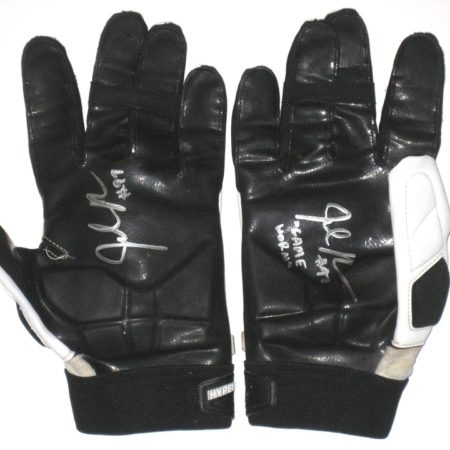 Josh Mauro 2015 Stanford Cardinal Game Worn & Signed White & Black Nike Hyperbeast XXL Gloves
