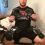 Josh Mauro 2015 Stanford Cardinal Game Worn & Signed White & Black Nike Hyperbeast XXL Gloves