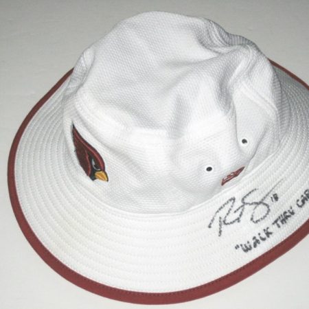 Ryan Spadola 2015 Training Camp Worn & Signed Arizona Cardinals New Era Bucket Hat