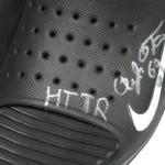 AJ Francis Official Washington Redskins Autographed “HTTR” Black Locker Room Nike Shower Sandals -Size 14