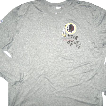 AJ Francis Player Issued & Signed Washington Redskins Football #97 Long Sleeve Nike Dri-Fit 3XL Shirt