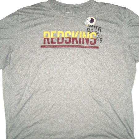 AJ Francis Player Issued & Signed Gray Washington Redskins #97 Nike Dri-Fit 3XL Shirt