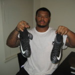Deon Simon New York Jets Game Worn & Signed Black & White Nike Lunarbeast Elite TD Cleats - Image 13