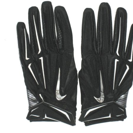 Devon Cajuste Rookie San Francisco 49ers Practice Worn & Signed Black & Silver Nike Superbad 3XL Gloves