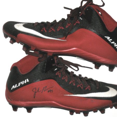 Josh Mauro Arizona Cardinals Game Worn & Signed Red & Black Nike Alpha Cleats