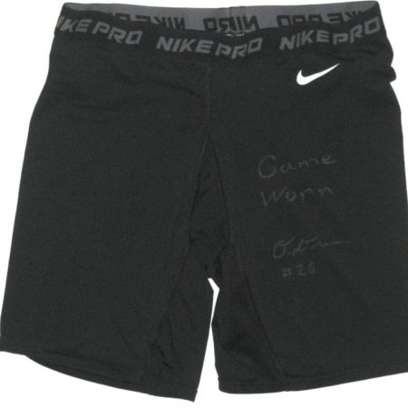 Orleans Darkwa New York Giants Game Worn & Signed Black Nike Pro Combat XL Shorts