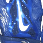 Orleans Darkwa 2016 New York Giants Practice Worn & Signed Blue & White Nike Vapor Jet Gloves