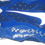 Orleans Darkwa New York Giants Practice Worn & Signed Blue & White Nike Vapor Jet Gloves - Image 4
