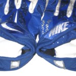 Orleans Darkwa New York Giants Practice Worn & Signed Blue & White Nike Vapor Jet Gloves - Image 5