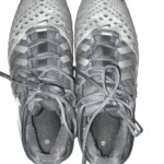 Trevin Wade New York Giants Game Worn & Signed Silver & White Nike Huarache Cleats