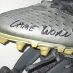 Trevin Wade 2016 New York Giants Game Worn & Signed Silver & White Nike Huarache Cleats - Image 6