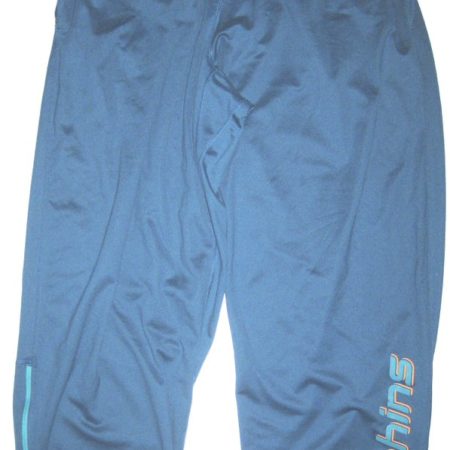 AJ Francis Player Issued Aqua Miami Dolphins #96 Nike Dri-Fit Empower Pants