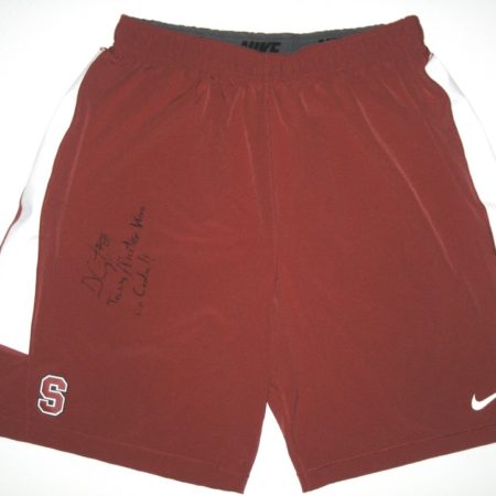 Devon Cajuste Practice Worn & Signed Stanford Cardinal Nike Speed Vent Performance Dri-FIT Shorts