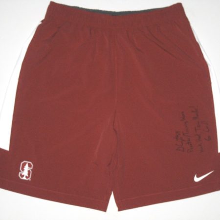 Devon Cajuste Practice Worn & Signed Stanford Cardinal Nike Speed Vent Performance Dri-FIT Shorts