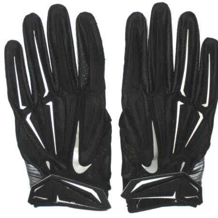 Devon Cajuste 2016 San Francisco 49ers Rookie Practice Worn & Signed Black & Silver Nike Superbad 3XL Gloves