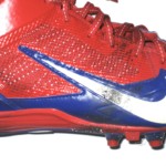 Orleans Darkwa 2016 New York Giants Game Worn & Signed Blue & Red Nike Alpha Pro Cleats