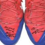 Orleans Darkwa 2016 New York Giants Game Worn & Signed Blue & Red Nike Alpha Pro Cleats