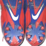 Orleans Darkwa 2016 New York Giants Game Worn & Signed Blue & Red Nike Alpha Pro Cleats