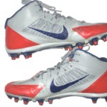 Orleans Darkwa 2016 New York Giants Game Worn & Signed Red, Gray & Blue Nike Alpha Pro Cleats - Image 2