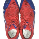 Orleans Darkwa 2016 New York Giants Game Worn & Signed Blue & Red Nike Alpha Pro Cleats