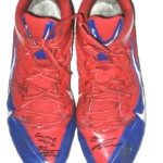 Orleans Darkwa 2016 New York Giants Game Worn & Signed Blue & Red Nike Alpha Pro Cleats - Image 4