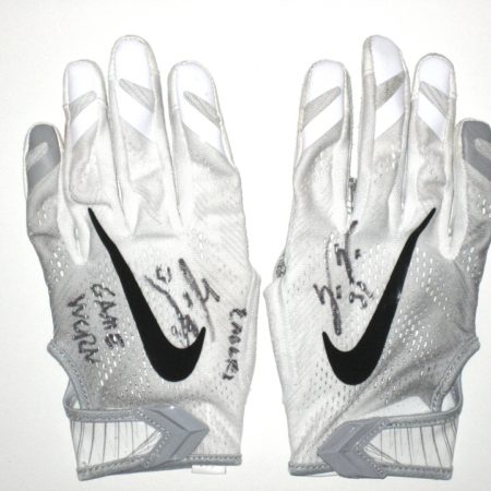 Trevin Wade 2016 New York Giants Game Used & Signed Nike Gloves - Worn Vs Philadelphia Eagles, 3 Tackles!