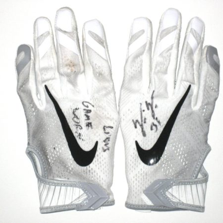 Trevin Wade New York Giants Game Used & Signed Nike Gloves - Worn In 17-6 Win Vs Detroit Lions on December 18th, 2016