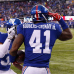 Trevin Wade New York Giants Game Worn & Signed Nike Gloves - Worn In 17-6 Win Vs Detroit Lions on December 18th, 2016 -Photo Match