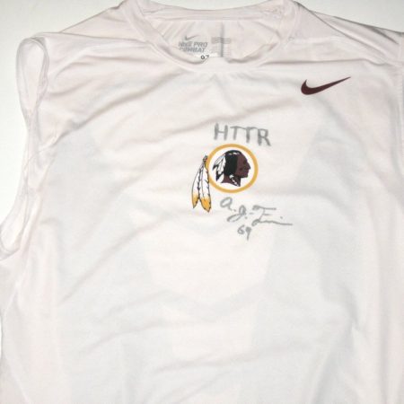 AJ Francis Player Issued & Signed Washington Redskins #97 Nike Pro Combat Compression Sleeveless