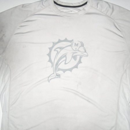 AJ Francis Player Issued Miami Dolphins #76 Long Sleeve Nike Dri-Fit 3XL Shirt