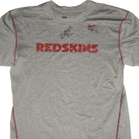 Darrel Young Practice Worn & Autographed Washington Redskins #36 Nike Dri-Fit XL Shirt