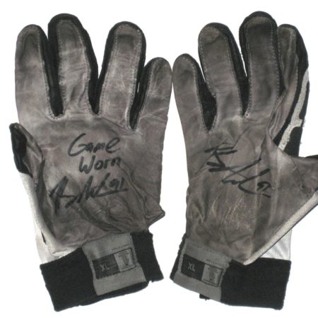 Henry Anderson Stanford Cardinal Game Used & Signed White, Gray & Black Nike Gloves