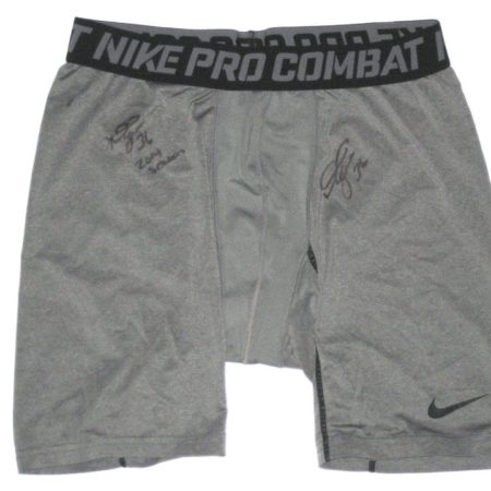 Darrel Young 2014 Washington Redskins Practice Worn & Signed Nike Pro Combat XL Shorts
