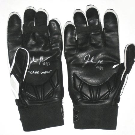 Josh Mauro Arizona Cardinals Game Worn & Signed Black & White Nike Hyperbeast Gloves