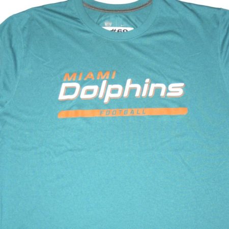 AJ Francis Player Issued Official Aqua & Orange Miami Dolphins Football #69 Nike Dri-Fit Sleeveless