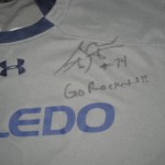 Storm Norton Training Worn & Signed Gray & Blue Toledo Rockets Under Armour 2XL Shirt