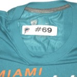 AJ Francis Player Issued Official Aqua & Orange Miami Dolphins Football #69 Nike Dri-Fit 3XL Sleeveless