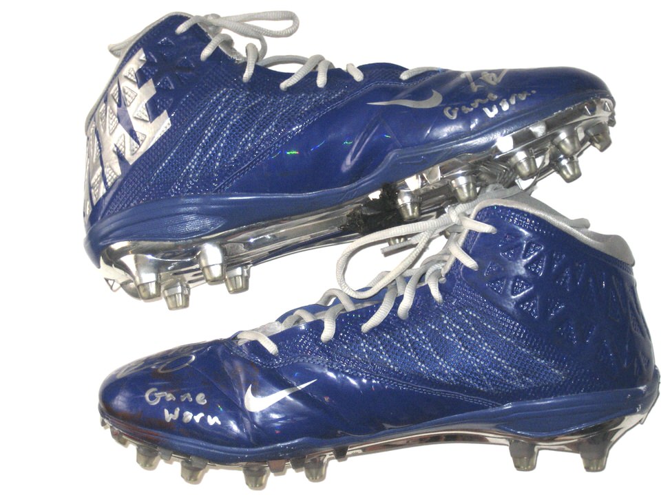 blue and silver football cleats