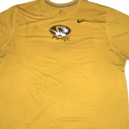 Josh Augusta Player Issued & Signed Gold Missouri Tigers #97 Nike Dri-Fit XXL Shirt