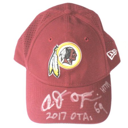 AJ Francis 2017 OTA’s Worn & Autographed Washington Redskins New Era 9TWENTY Adjustable Hat