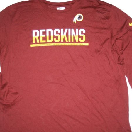 AJ Francis Player Issued Washington Redskins #69 Long Sleeve Nike Dri-Fit Shirt